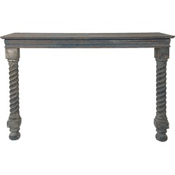 Clayre & Eef Sidetable  123x41x83 cm Bruin Blauw Hout Wandtafel