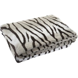 Fleece deken tijger strepen dierenprint 150 x 200 cm - Plaids