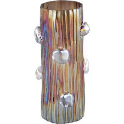 PTMD Parke Brown Solid Glass Vase With Dots Round L