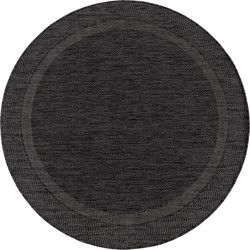 Binnen & Buitenkleed Romile - Kader / Lijstmotief - Antraciet - 80x250 cm