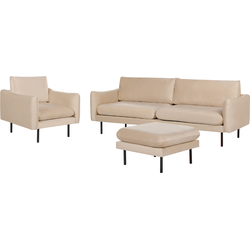 VINTERBRO - Bankenset met ottomaan - Beige  - Fluweel