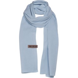 Knit Factory Liv Sjaal Dames & Heren - Indigo - 200x40 cm - 100% Biologisch katoen