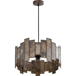 PTMD Levan Hanglamp - 43x43x22 cm - Steen - Messing
