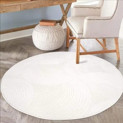 Rond Laagpolig vloerkleed - Junius Modern Wit - 120 X 120 Rond CM