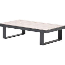 Bologna lounge tafel - 130x70 cm - carbon black - light teak Vironwood