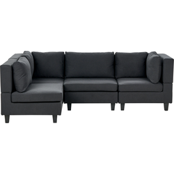UNSTAD - 4-zitsbank modulair - Zwart - Rechtszijdig -  Polyester