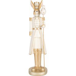 Clayre & Eef Decoratie Beeld Konijn 47 cm Beige Goudkleurig Kunststof