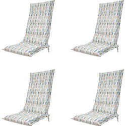 Madison -  Tuinstoelkussen Hoge Rug Trivia natural - Ca. 123x50 cm - Set van 4