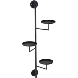 LOFT42 Shine Wandkandelaar - 3 schotels - Metaal - Mat Zwart - 81x32x21,5