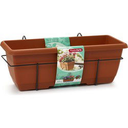 Plasticforte Balkonbak - bruin - 50 cm - plantenbak met hanger - Plantenbakken