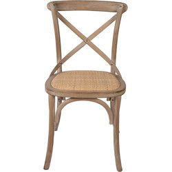 Clayre & Eef Eetkamerstoel Bruin Hout