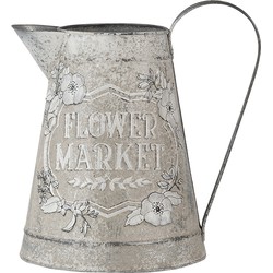 Clayre & Eef Decoratie Gieter  17x17x23 cm Grijs Metaal Flower market Plantengieter