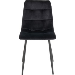 Eetkamerstoel Velvet Zwart - Zithoogte 50cm - Set van 2