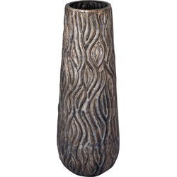 PTMD Deandra Silver Alu Sheet Pot Wavy Patt Rnd High L