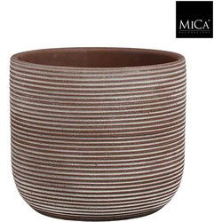 Mica Decorations Bloempot Samuel - 22x22x19 cm - Terracotta - Bruin