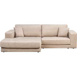 Beliani LOFOTEN - Hoekbank-Beige-Fluweel