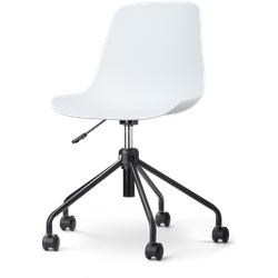 Nout-Pip bureaustoel wit - zwart onderstel