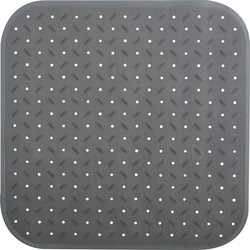 MSV Douche/bad anti-slip mat badkamer - rubber - grijs - 54 x 54 cm - Badmatjes