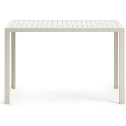 Kave Home - Culip hoge buitentafel in aluminium met witte afwerking 150 x 77 cm