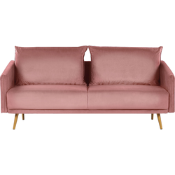 MAURA - Driezitsbank - Roze  - Fluweel