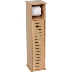 Toiletrolhouder met Toiletroldispenser Trinidad - 18x18x75 cm - Bruin