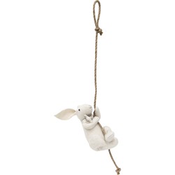 Clayre & Eef Knuffel Konijn 8x9x16/50 cm Wit Stof