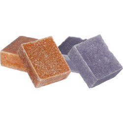 Ideas4seasons Amberblokjes/geurblokjes - lavendel en amber - 6x stuks - huisparfum - Amberblokjes