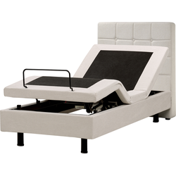 DUKE - Bed verstelbaar - Lichtbeige - 80 x 200 cm - Polyester