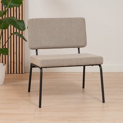 Scandinavische fauteuil Espen taupe gerecyclede stof