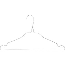 5Five Kledinghangers - 25x stuks - metaal - zilver - 40 x 20 cm - Kledinghangers