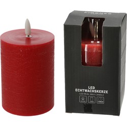 Firenze Home LED kaars - rood - D7,5 x H10 cm -met timer - LED kaarsen