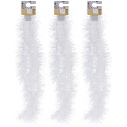 3x Witte folieslingers fijn 180 cm - Kerstslingers
