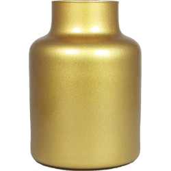 Floran Bloemenvaas Milan - mat goud glas - D15 x H20 cm - melkbus vaas met smalle hals - Vazen