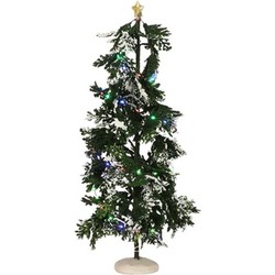 Weihnachtsfigur verschneiter Nadelbaum mit Lichtern 40x14 cm - Luville