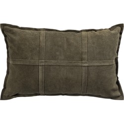 PTMD Cobie Green suede leather cushion rectangle