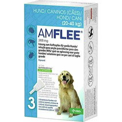 KRKA AMFLEE SPOT ON HOND 20-40 KG 268 MG 3 PIP