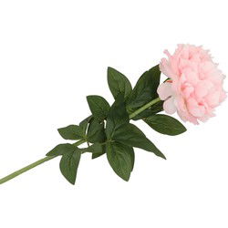 DK Design Kunstbloem pioenroos - lichtroze - zijde - 71cm - decoratie - Kunstbloemen