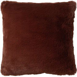 Dutch Decor ZAYA - Sierkussen 45x45 cm - bontlook - effen kleur - Rocky Road - bruin - Dutch Decor