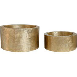 PTMD Bloempot Eviee - 87x87x48 cm - Aluminium - Goud - Set van 2