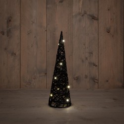 B.O.T. Cone 12,5X40 cm Dark Glitter 10Led Warm White - Anna's Collection