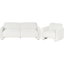 Beliani SALAND - Zitgroep-Wit-Polyester