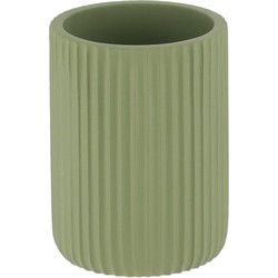 Tendance Tandenborstelbeker 101 - groen - ribbel - PS - 7x9,5 cm - Tandenborstelhouders
