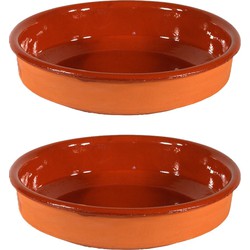 2x Terracotta tapas borden/schalen 26 cm - Snack en tapasschalen