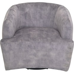 HSM Collection-Draaifauteuil Adore 180-80x77x71-Dolfijn Grijs/Zwart-Stof/Metaal