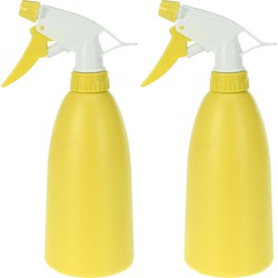 2x Waterspray plantensproeier geel 480 ml - Plantenspuiten