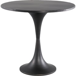 PTMD Saldis Black metal sidetable smooth shape round