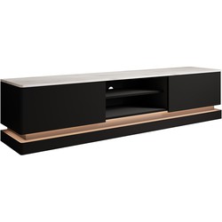 Meubella TV-Meubel Daley - Zwart - 190 cm - Met LED