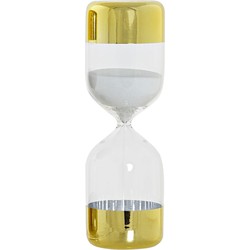 Zandloper cilinder Timer - decoratie of tijdsmeting - 15 minuten wit zand - D6,5 x H20,5 cm cm - glas - Zandlopers