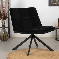 Velvet fauteuil Eevi zwart