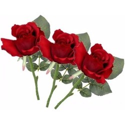10 rode kunst rozen 30 cm - Kunstbloemen